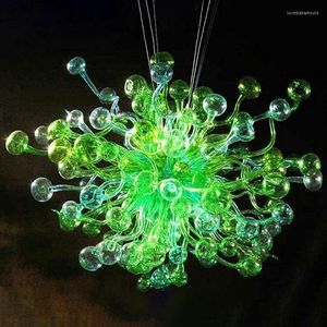 Люстры зеленый цвет стеклянные пузырьковые пузырьковые светодиодные светильники