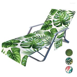 Chair Covers Rainforest Series Microfiber Lounge Towel With Side Pocket Portable Summer Beach Soft Cover Recliner