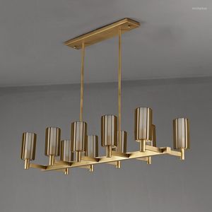 Pendant Lamps Dining Room Chandelier Copper Luxury Creative Study Tearoom Simple Office Porch Lights