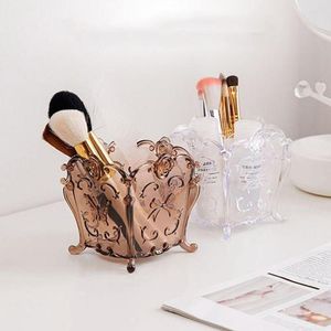 F￶rvaringsl￥dor transparent kosmetisk l￥da plast makeup arrang￶r borst l￤ppstift vintage snidad skrivbordsbehandling