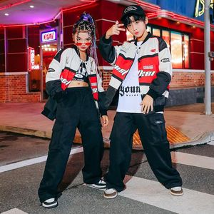 Scene Wear Kid Hip Hop Clothing Baseball Jacket Top Casual Street Jogger Pants For Girl Boy Jazz Dance Costume Clothes