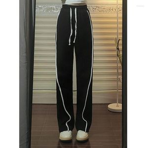 Women's Pants Y2K Black Fashion Bell-bottom Long Casual Sport Women Outfits For Harajuku Vintage Bottoms Sweatpants Trousers