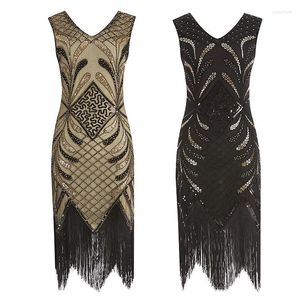 Vestidos casuais Mulheres Vestido de flapper Art Deco Great Gatsby Vestidos Vest-deco