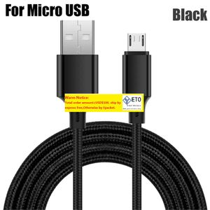 Typ C USB -kablar 1m 2m 3m Micro Fabric flätad metalllegering Kabel för Samsung Huawei Xiaomi Tablet PC Mp3 Laddningssladd