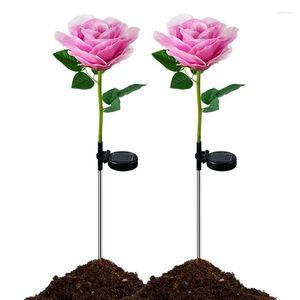 Flower Solar Lights Outdoor Garden Stake For Patio Pathway Courtyard Lawn Decoration