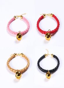 Cat Collars Leads Breakaway Leather Collar PU Safety With Bell Kitten For Chain Black Pink Red2579712