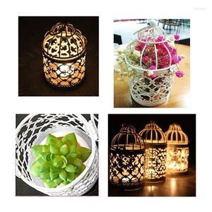 Ljush￥llare AT69 -6 PCS Tea Light Metal Hanging Hollow Birdcage Lantern Vintage Decorative Centerpieces of Wedding Party