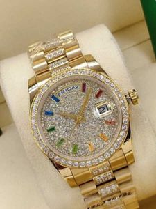 Erkekler Diamond Mekanik Saat 2813 Otomatik Hareket Bilek saati 36mm Buzlu Safir Kristal Kadınlar Montre Tasarımcı Bilekleri Moda