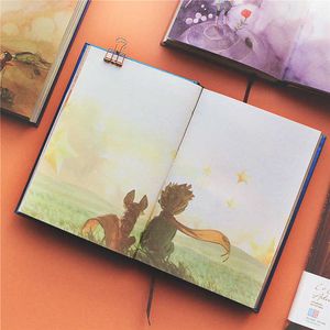 New Cute Hardcover Notebook 128 Sheets Color Pages Little Prince Adventures Illustration A5 Diary Planner Agenda Notepad