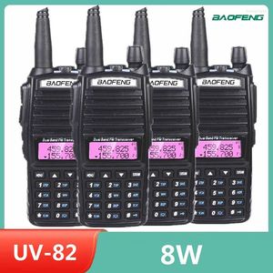 Walkie Talkie 4pcs yükseltme Baofeneng UV-82 8W UHF VHF Amateur CB Radyo Alıcı-Veren 10km Yüksek Güçlü Uzun Menzilli Jambon İstasyonu