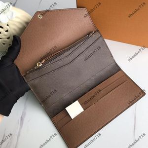Real Cowhide Josephine Fold Long Wallets Vintage EMILIE Coin Purses Designer Luxury Clutch Bags Women Lady Casual ID Card Coin Bag291a