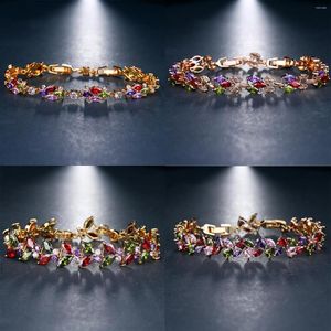 Link Bracelets SUGO 2022 Summer Fashion Luxury Beautiful Colorful Zirconia For Charming Women Sweet Valentine's Day Present