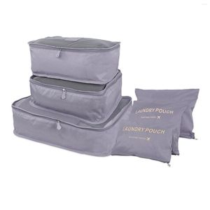 TravelStar 6PCS Waterproof Storage Bags Set for Luggage & Clothes, Ideal for Organizing Travel Accessories.