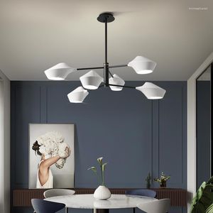 Kolye lambaları Nordic Salon Odası Avize Modern Minimalist Yemek Tavan Lambası Yaratıcı Sanat Atmosferik LED Aydınlatma Yatak Odası için