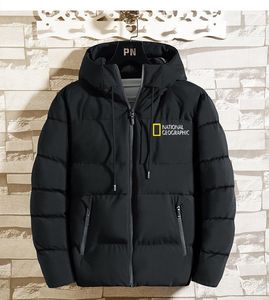 Jaquetas masculinas jaqueta impermeável espessa parka casaco parka com capuz de vento e outono casual e algodão de inverno