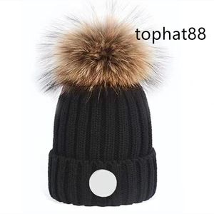 Winter caps Hats Beanies with Real Raccoon Fur Pompoms Warm Girl Cap snapback pompon beanie Hat N1