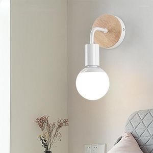 Lâmpadas de parede Modern simples Arte de ferro simples luz LED com lâmpada de plug lumining Lights Room Lights E27