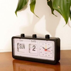 Zegary stołowe w stylu vintage biurko biurka moda data wyświetlacza kalendarz zegara alarm cyfrowy