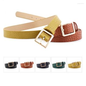 Belts Bauhinia Crocodile Pattern Fashion Fashion Fashion All-Match Decorative Square Button Jeans Dress Ladies Belt Belt