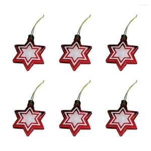 Christmas Decorations Ornament Sets 6 PCS Red And White Tree Decor Indoor Plastic Hangings Accessories Candy Bag Window Decoration