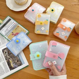 Storage Bags PVC Cartoon 20 Grids Holder Portable Women Wallet Kawaii Travel Cards Bag Bank Card Organizer