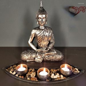 Candle Holders Zen Buddha Statue Candlestick Beauty Salon Decoration Ornaments Southeast Asian Style Living Room Home