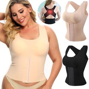 Kadın şekillendiricileri Premium şekillendirici tank üstü dikişsiz karın kontrolü shapewear bel antrenörü sırt arka arkaya destek duruş düzeltici korse slim