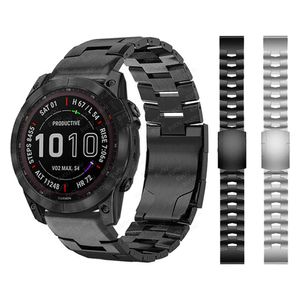 Zespół Szybki szybki 26 mm 22 mm Titanium Metal Steel Watch Watch For Garmin Fenix ​​7x 7 Solar 6x Pro/Epix/Descent Mk2i Pasek Bransoletka obserwowana T221213
