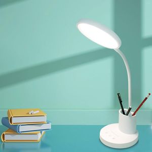 Bordslampor Desk Lamp ￶gonskydd med penna h￥llare som l￤ser f￶r sovrumsstudie hem