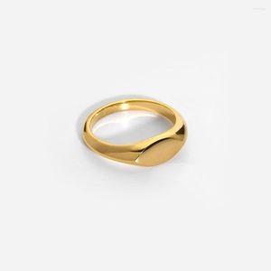 Klusterringar 316L rostfritt st￥l Signet f￶r kvinnor grils pl￥gar gratis smycken guldpl￤terad metallisk geometrisk stacker ring g￥va 2022