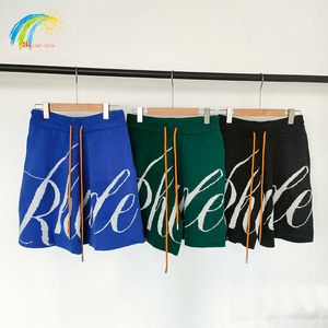 Shorts maschile blu verde nero Lettere Big Shorts casual uomini Donne sciolte Jacquard Shorts Shorts Hip Hop Gleches G221214 G221214