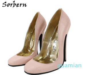Sorbern seksowne okrągłe palce butów damskie buty oryginalne skórzane szpilki na wysokim obcasie 16 cm 14 cm poślizg na kobiecych butach niestandardowe kolorów 6872882