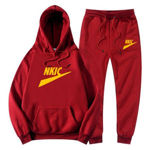 Mens Sets Tracksuits Patchwork Hoodies Sweatshirt Sweatpants Fashion Sports Suit Mens Clothing 2 Pieces Slim Tracksuit Brand LOGO Print