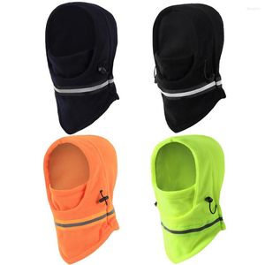 Cycling Caps Thermal Warm Face Cover Balaclava Hat Hooded Neck Warmer Scarves With Reflective Strip For Bike Motorcycle Hiking