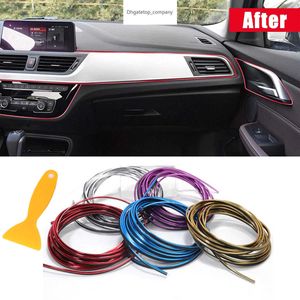 5M Car Interior Dashboard Decoration Insert Strip Moulding Door Gap Outlet Steering Seal Flexible Decorative Trim Accessories