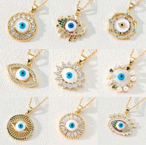 S3380 Модные украшения смешанный стиль эмалевой эмаль Evil Eye Ожерелья для женщин