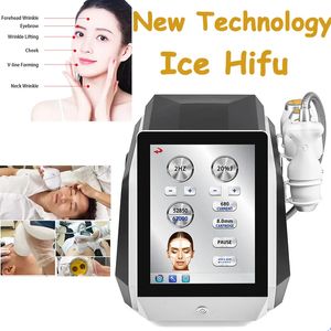 Nuova tecnologia Ghiaccio indolore Hifu Machine Salon Beauty Equipment Cartuccia 7D 62000 colpi Ultrasuoni fusi ad alta intensità Anti invecchiamento Face Lifting Rafforzamento della pelle