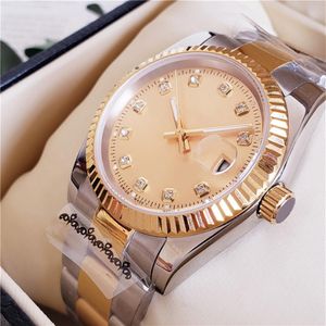 2021 Ankomst 36mm 41mm älskare klockor Diamond Mens Women Gold Face Automatic Wristwatches Designer Ladies Watch275y
