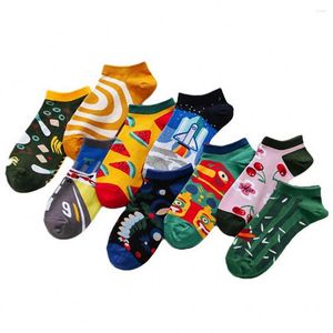 Men's Socks Funny Design Short Trendy Cotton Ankle Harajuku Street Hip Hop Casual Invisible Sock Calcetines Mujer