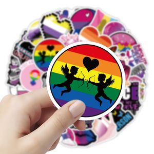 50 adesivi arcobaleno adesivi in vinile impermeabili non casuali per auto, bici, bagagli, laptop, skateboard, motore, bottiglia d'acqua, snowboard, decalcomanie, regali per bambini