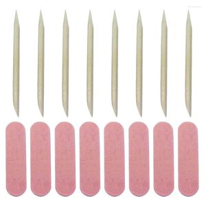 Nail Art Kit File File Pedicure Legno Bastoncini di legno Strumento Manicure Cuticola Stick Arancione Unghia Bufferpicks Mininails Pick Block