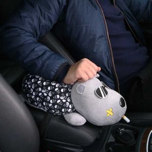 Bilvävnadslåda söt Toon Creative Lovely Dog Pig Cow Short Plush Holder For Armest Seat T221219