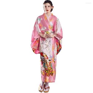 Ethnic Clothing 2022 Women Japanese Kimono Chinese Traditional Silk Satin Wafuku Evening Party Hanfu Dress Spring Summer Gowns Plus Size