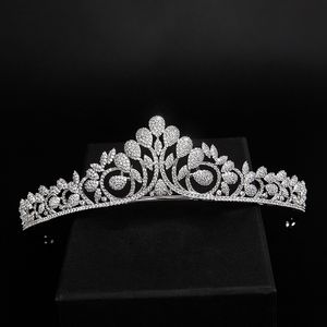 Crystal Princess Hair Tiaras and Crowns Headband Girls Flower Bridal Prom Crown Wedding Party Hair Accessories Jewelry Gift