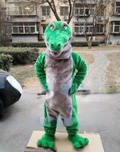 Рождественский зеленый крокодил талисман талисман костюми