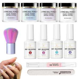 Kits de arte unhas kits dip pó Conjunto para Manicure Francesa de Merda Clear DIY Sem Precisação de Lâmpada