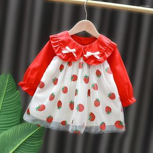 Girl Dresses Spring Dress Girls Fashion Floral Long Sleeve Baby Princess Skirt Western Style One Year Of Children's Wear