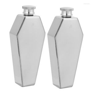 Kalça Şişeler 2x Mini Flask 100ml Kişiselleştirilmiş Tabut Şekli Paslanmaz Çelik Taşınabilir Flagon Seyahat Şarap Potu Bar