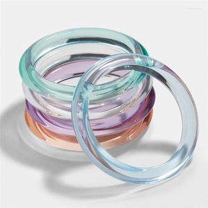 Bangle Cool Summer Acetic Acrylic Bangles Armband Transparent Clear Harts Armband f￶r kvinnor