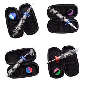 Headshop214 NC008 Hookah Spill-proof Smoking Pipe Dab Rig Glass Water Bong About 6.93 Inches 10mm 14mm Quartz Banger Nail Ceramic Tip Clip Dabber Tool Jar Case